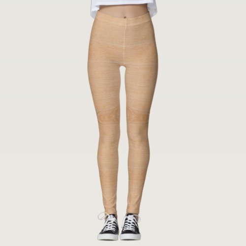 Light brown wood grain capri leggings