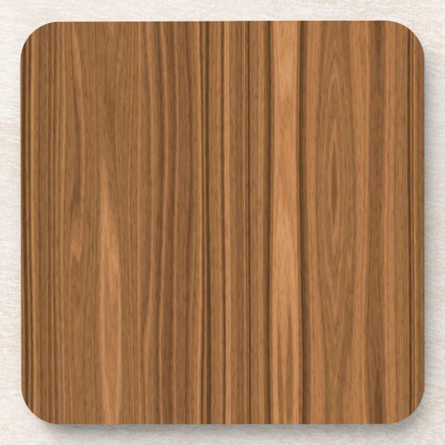 Light Brown Wood Grain Coaster (Front)