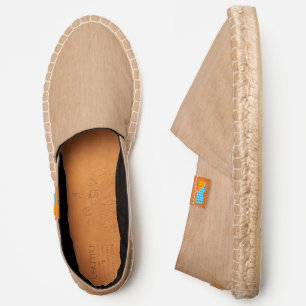 Light brown wood grain espadrilles