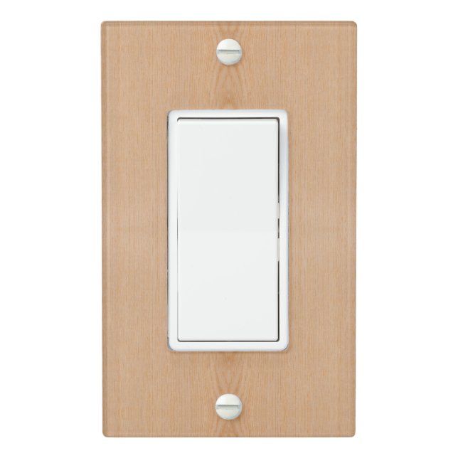 Light brown wood grain switch cover (In Situ)