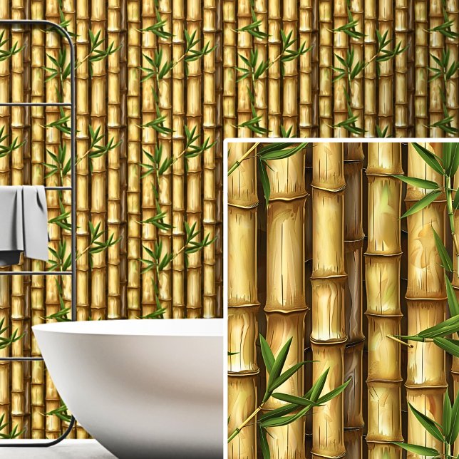 Light Brown Yellow Gold Bamboo Wall Fence Wallpaper (Creator Uploaded)