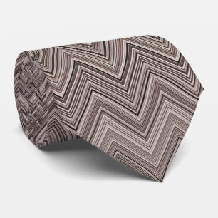Light Brown Zigzag Pattern Neck Tie
