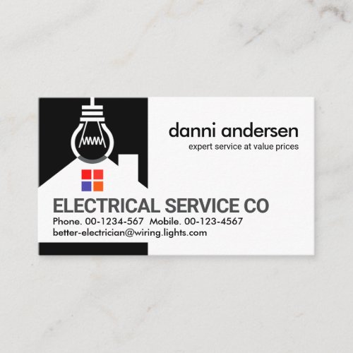 Light Bulb Beam On Home Business Card
