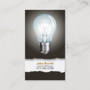 Light Bulb Black Business Card