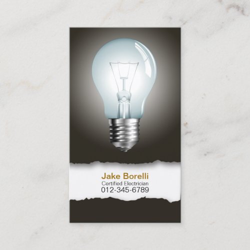Light Bulb Black Business Card