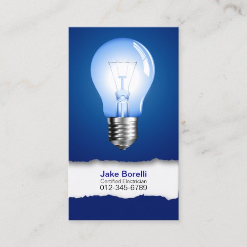 Light Bulb Blue Business Card