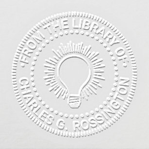 Light Bulb Bright Idea Round Library Book Embosser
