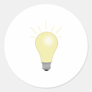 Light Bulb Classic Round Sticker