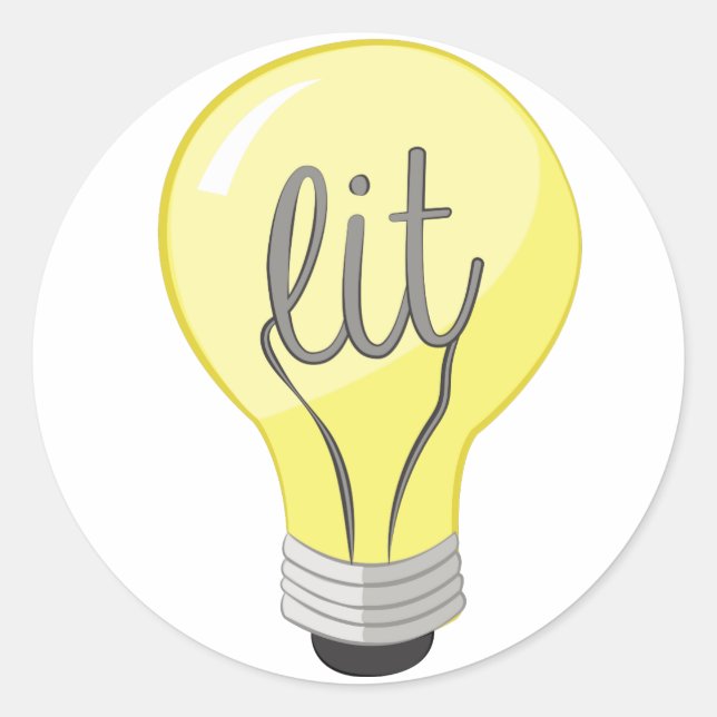 Light Bulb Classic Round Sticker (Front)