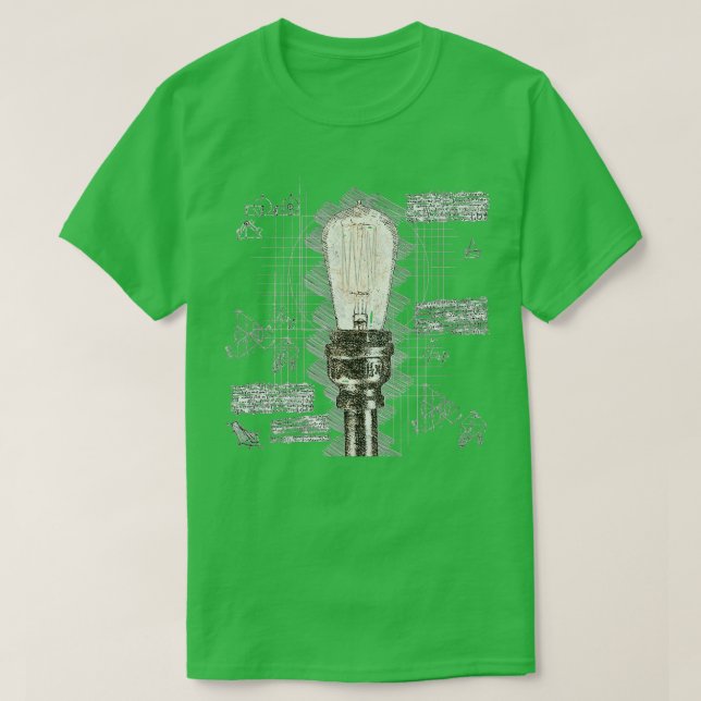 Light Bulb Diagram Electrician  T-Shirt (Design Front)