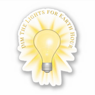 Light Bulb Dim The Lights Earth Hour Sticker