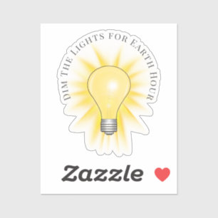 Light Bulb Dim The Lights Earth Hour Sticker