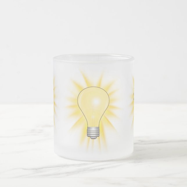 Light Bulb - Dim The Lights Frosted Glass Coffee Mug (Center)
