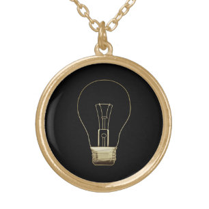Light Bulb Gold Plated Necklace