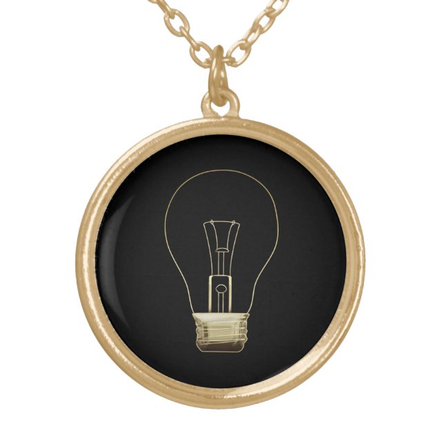 Light Bulb Gold Plated Necklace (Front)