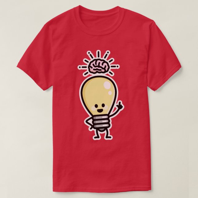 Light bulb idea brains creative genius funny creat T-Shirt (Design Front)
