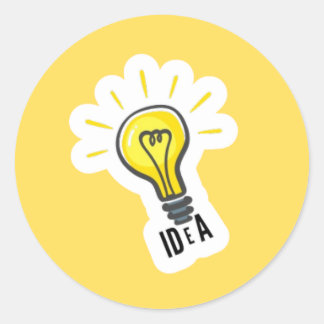 Light Bulb Idea Classic Round Sticker