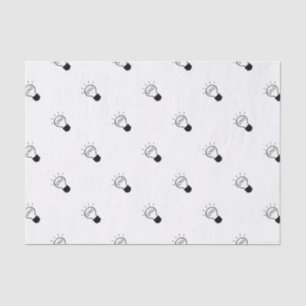 Light bulb in black and white tissue paper