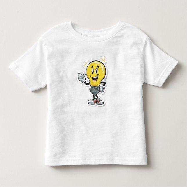 Light Bulb Lamp LED Cartoon T-shirt  (Front)