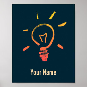 Light bulb lamp retro lightbulb smart electrician poster