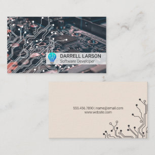 Light Bulb Logo   Technology   Software Engineer  Business Card