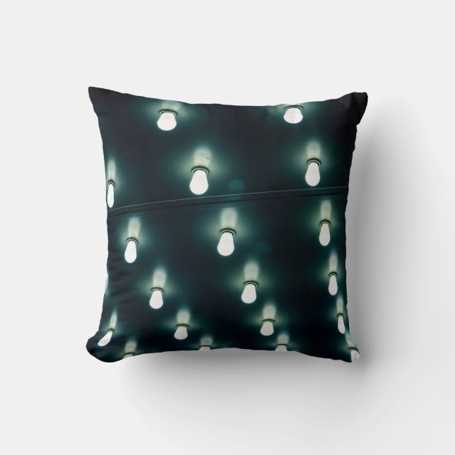 Light bulb lot throw pillow (Front)