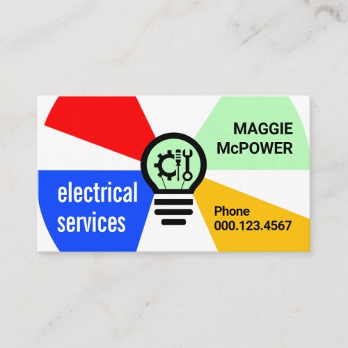 Light Bulb Powers Your Name Business Card