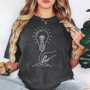 Light Bulb Seedling Idea Growth Hand T-Shirt