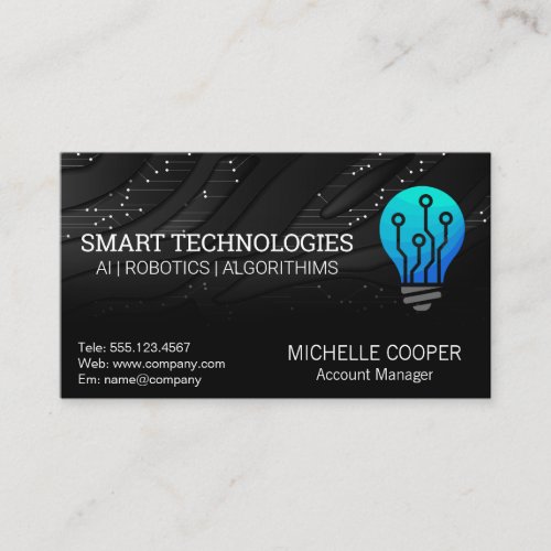 Light Bulb Tech Logo Business Card