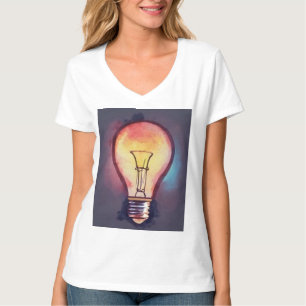 Light Bulb Watercolor Painting, Bulb T-Shirt