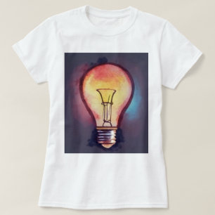 Light Bulb Watercolor Painting, Bulb T-Shirt