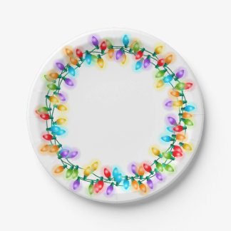 Light Bulb Wreath Paper Plates