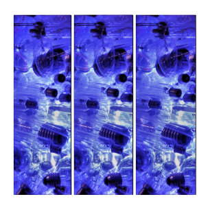 LIGHT BULBS IN BLUE TRIPTYCH