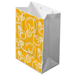 Light bulbs modern ideas entrepreneur yellow white medium gift bag