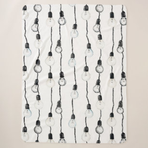 Light Bulbs Sherpa Blanket