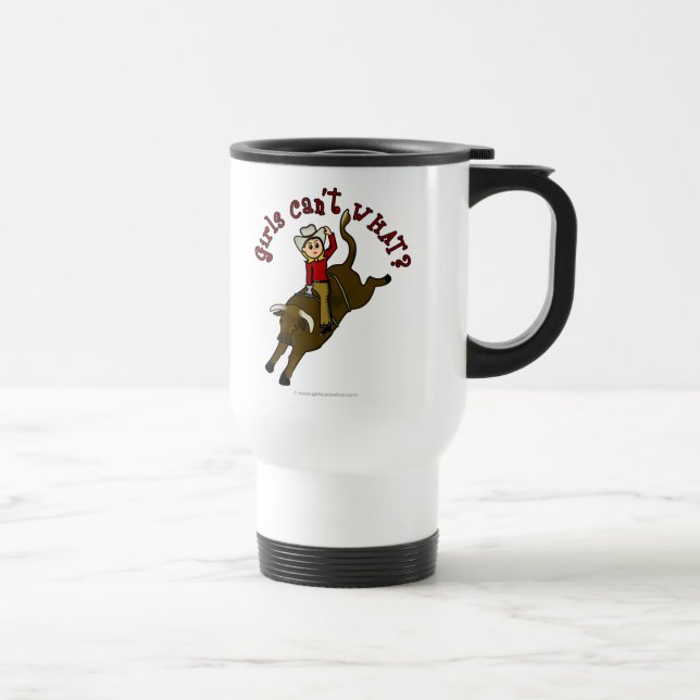 Light Bull Rider Travel Mug (Right)