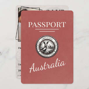 Light Burgundy Australia Passport Save The Date