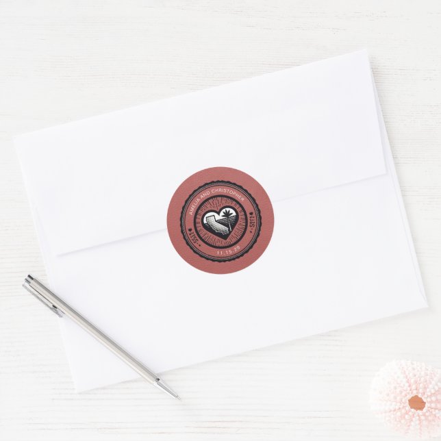 Light Burgundy California Passport Classic Round Sticker (Envelope)