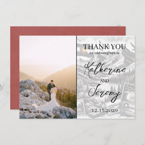 Light Burgundy Colorado Passport Thank You Card