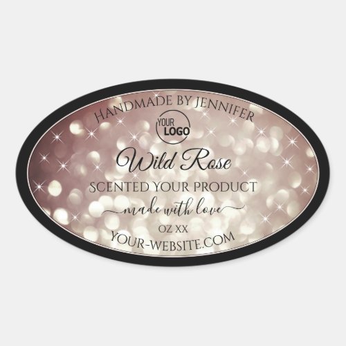 Light Burgundy Glitter Sparkle Logo Product Labels