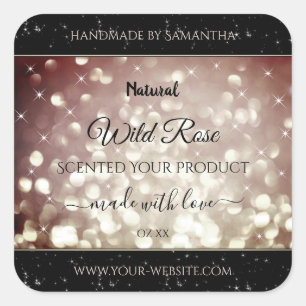 Light Burgundy Glitter Sparkle Stars Product Label
