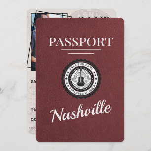 Light Burgundy Nashville Passport Save The Date