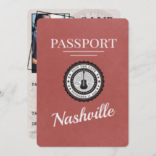 Light Burgundy Nashville Passport Save The Date