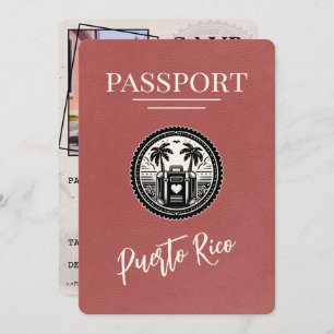 Light Burgundy Puerto Rico Passport Save The Date