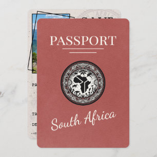 Light Burgundy South Africa Passport Save The Date