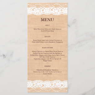 Light Burlap and Vintage Lace Menu 2