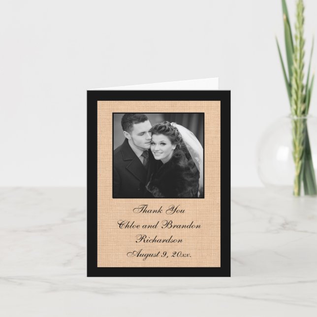 Light Burlap Thank You Card (Front)