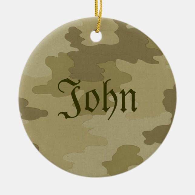 Light Camouflage Name Ornament (Front)