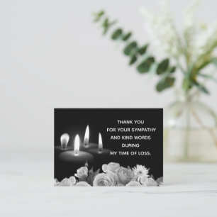 Light Candle And Flower Thank You Note Card