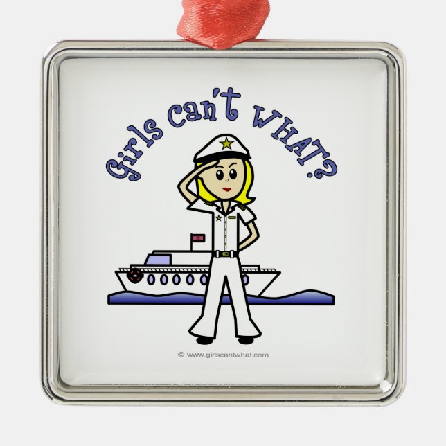 Light Captain Girl Metal Ornament (Front)